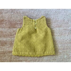 Genuine Kids OshKosh 2T Yellow Lace Sleeveless Top Lined Made in Vietnam